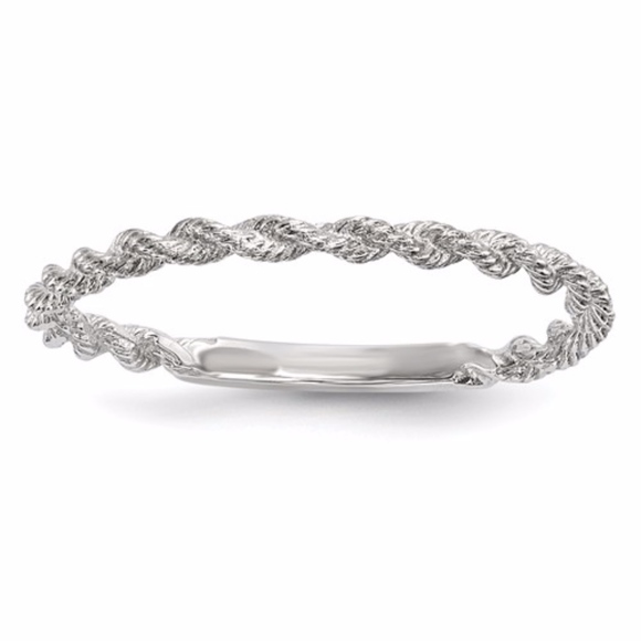 Jewelry - 14k White Gold Polished Twisted Rope Ring
